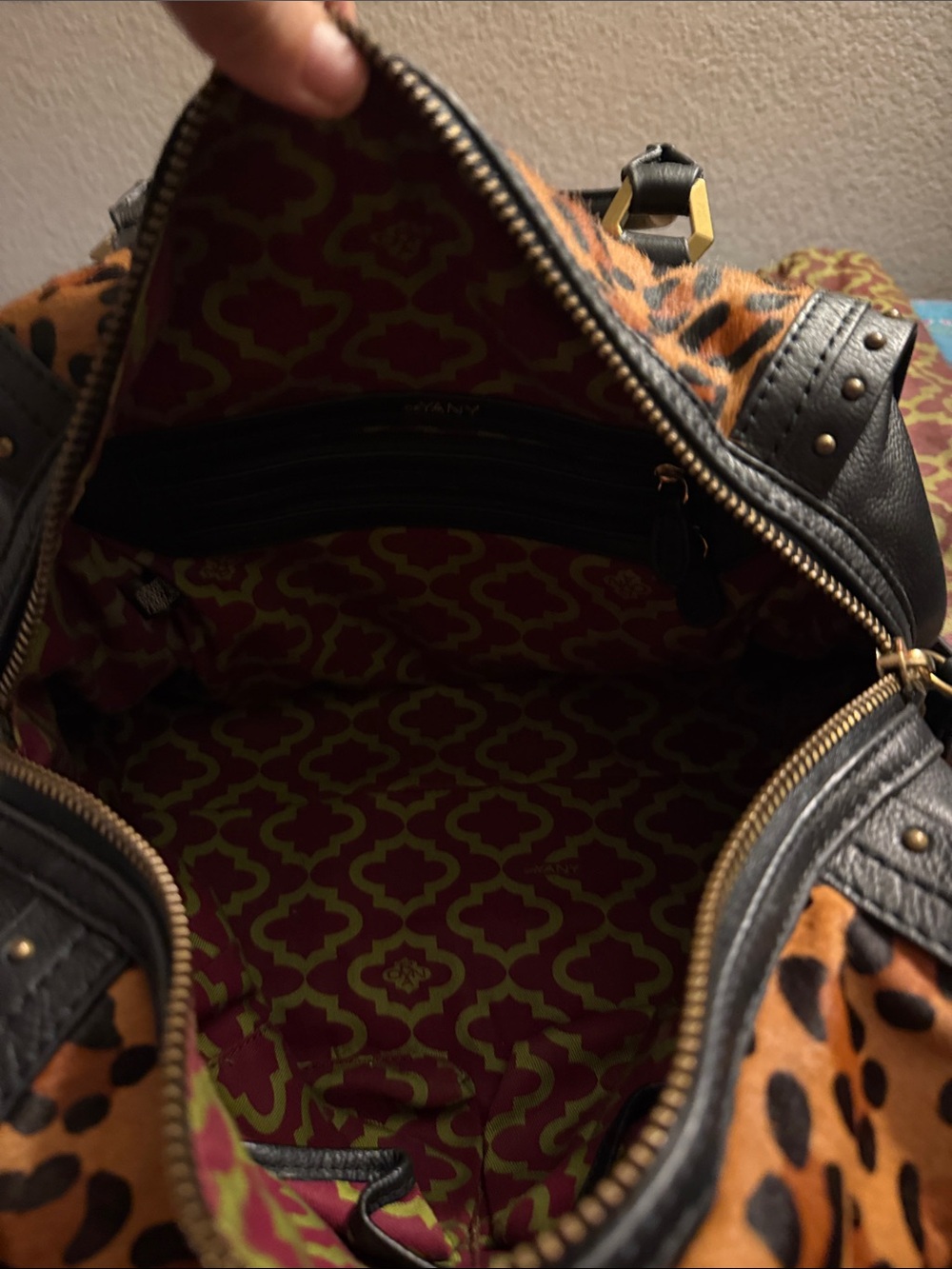 OrYany Leopard Print Satchel Handbag - Brown/Black NWT - Picture 6 of 8